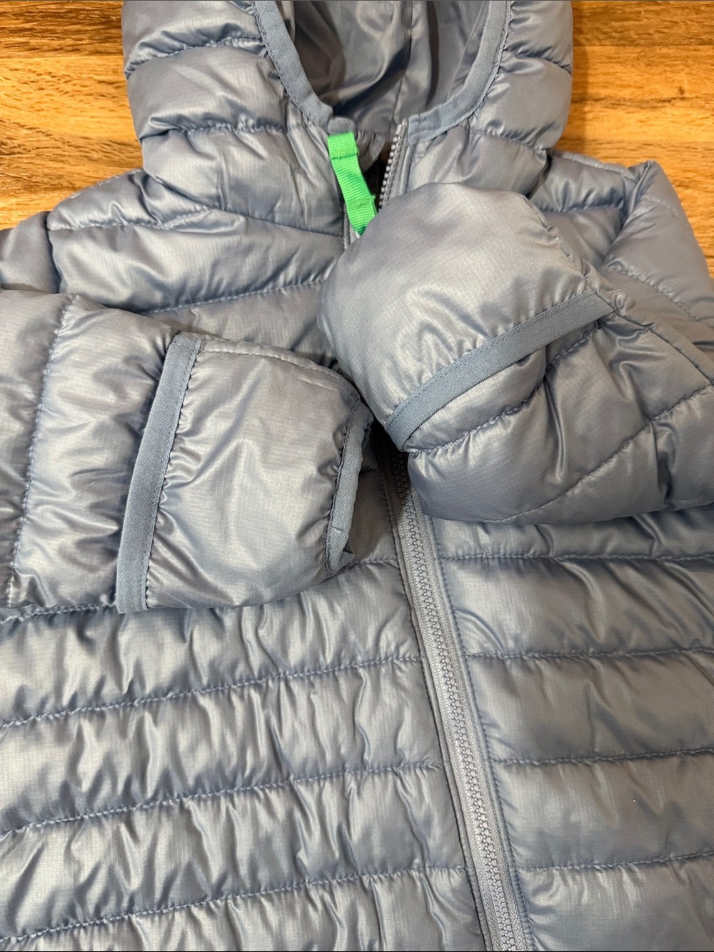 Primary Light Blue Quilted Hooded One-Piece Puffer Snow Suit Recycled Poly - Picture 4 of 5